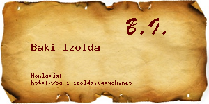 Baki Izolda névjegykártya